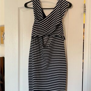 Striped Black and White Women's Dress